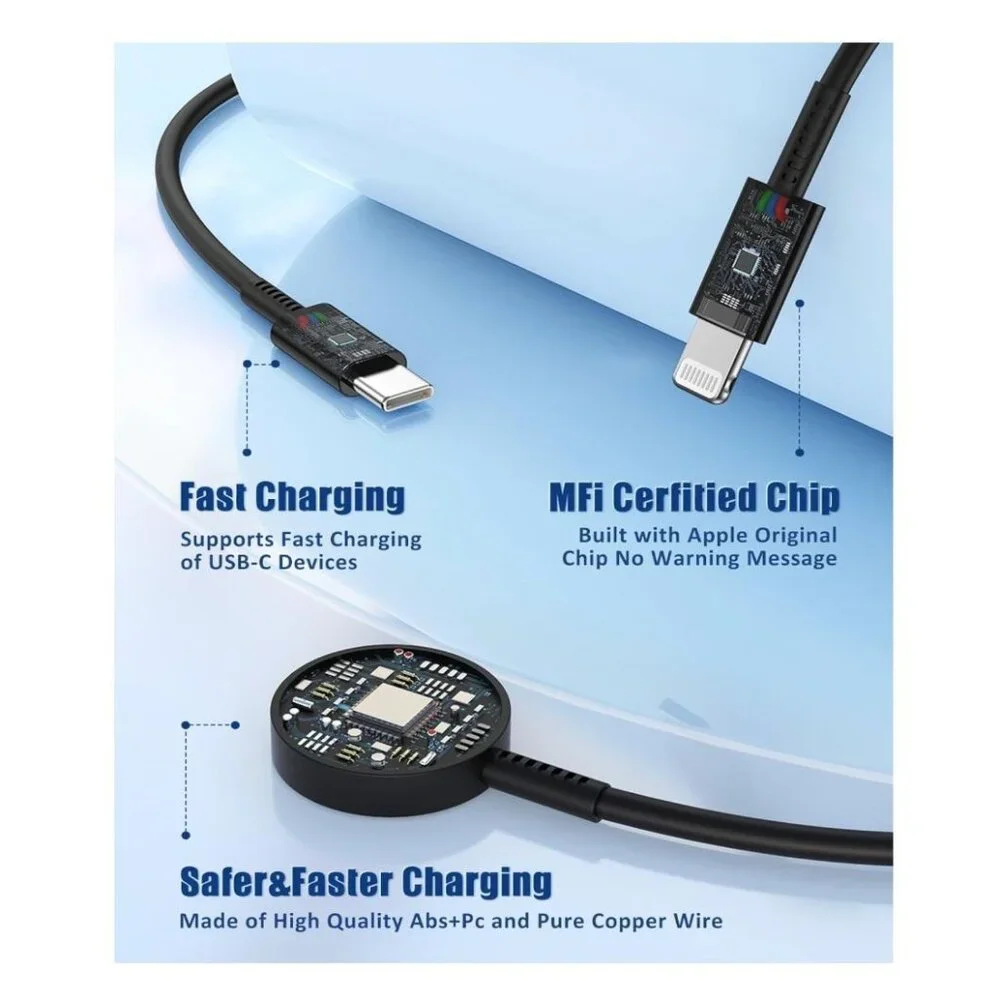 Premium Charger Cable Apple Watch Charger, 3 in 1 Multi Black Chargers Cable